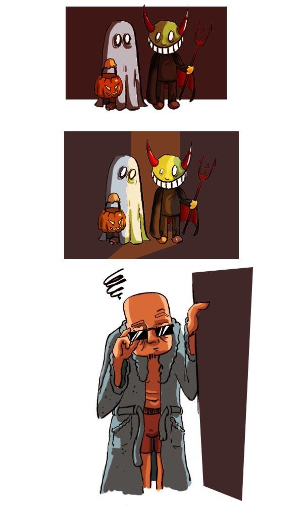 Il ne faut pas confondre: halloween et soirée de looser ... (petite histoire muette ..)