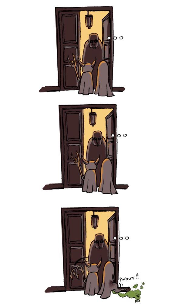 Il ne faut pas confondre: halloween et soirée de looser ... (petite histoire muette ..)