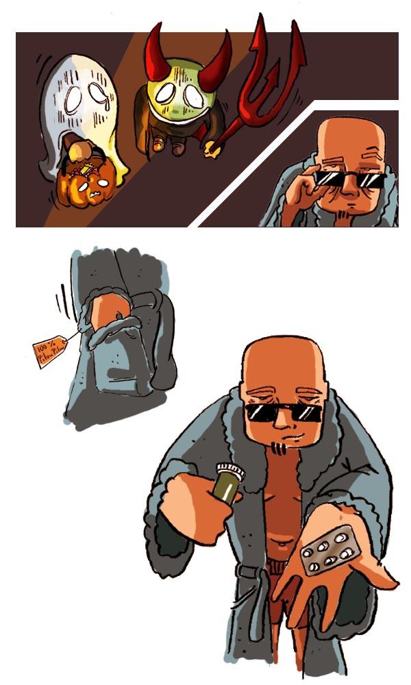 Il ne faut pas confondre: halloween et soirée de looser ... (petite histoire muette ..)