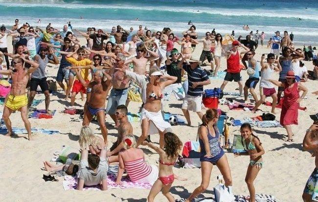 Un flashmob à Bondi Beach, Sydney