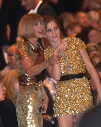 Emma Watson et Anna Wintour au défilé Burberry