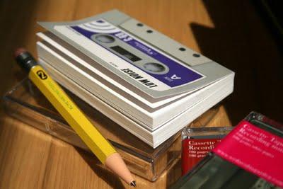 Cassette tape recording notebook