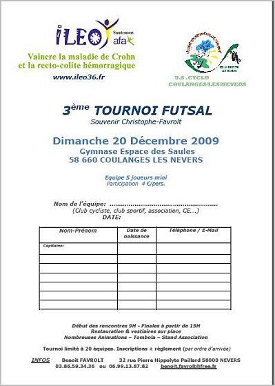 3 ème Tournoi Futsal-Souvenir Christophe Favrolt, le 20 décembre