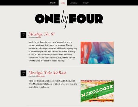 Onebyfour in 50 Beautiful and Creative Blog Designs