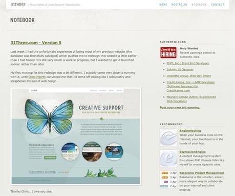 31three in 50 Beautiful and Creative Blog Designs
