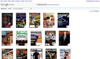 Une liste des magazines disponibles sur Google Books