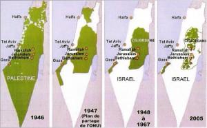 La Carte du Territoire Palestinien depuis 1946