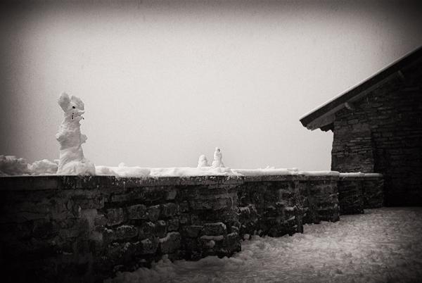 bonhomme de neige noir et blanc