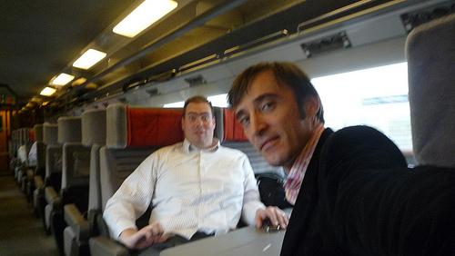 06/11/2009In the Eurostar for London with Sebastian.Dans ...