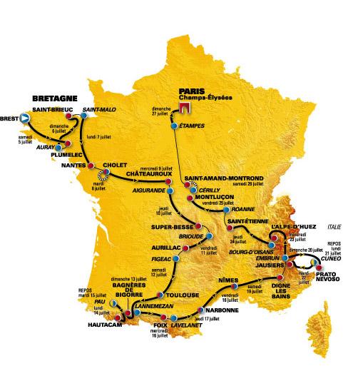 Carte du Tour 2008