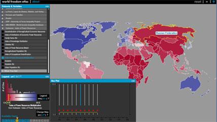 Outils visuels pour présenter des statistiques mondiales World Freedom Atlas