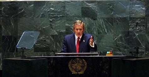 Bush lors d’un discours à l’ONU