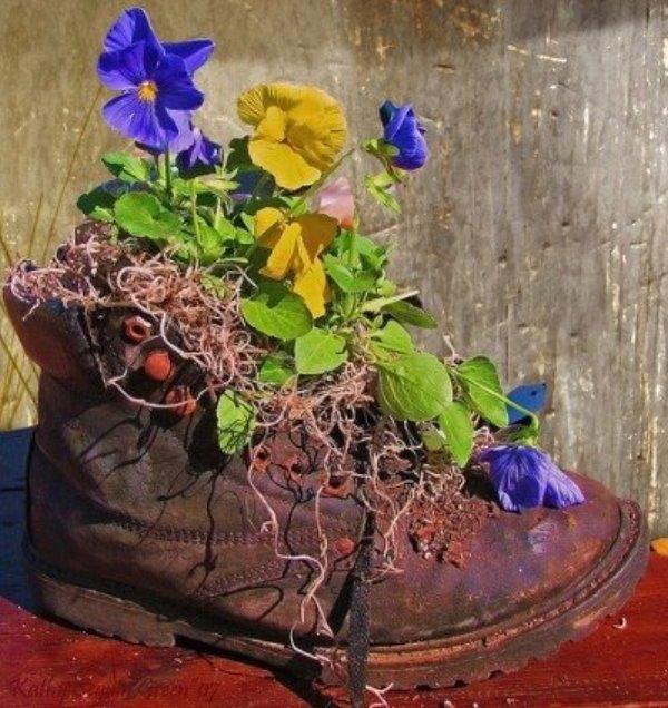 Bottes pots de fleurs