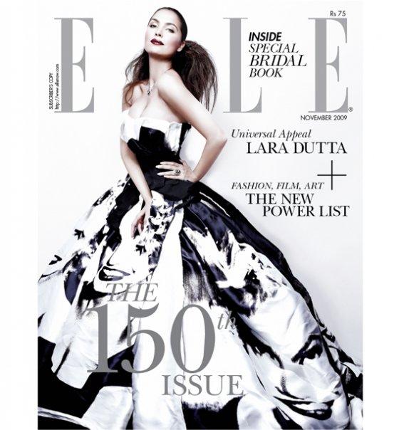 Lara Dutta fait la couverture de ELLE INDIA (Novembre 2009).