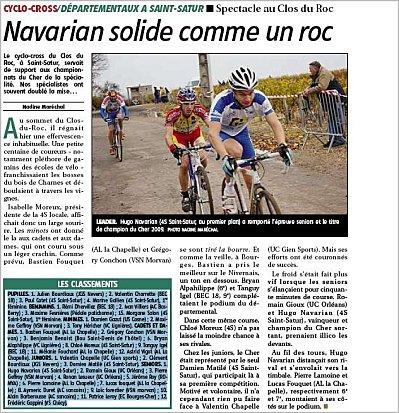 Cyclo cross: championnat du Cher=Hugo Navarian (4S Saint-Satur)