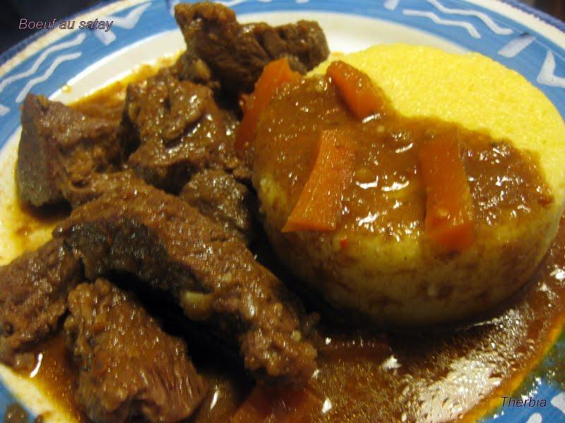 Boeuf au satay et sa polenta