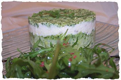 Brandade au pesto de roquette.