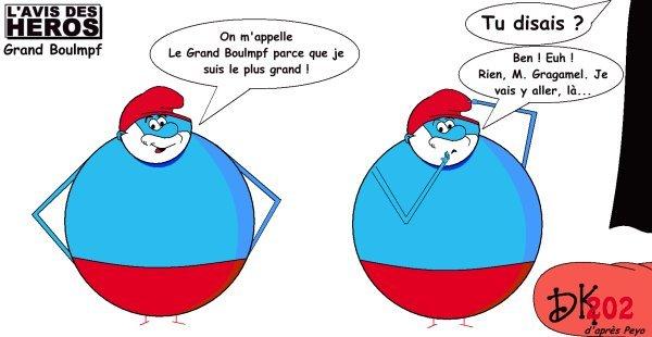 Tags : Le Grand Schtroumpf, Gargamel, Azraël, bd, bande dessinée, franco-belge, Spirou, journal, hebdomadaire, albums, Peyo, Pierre Culliford, dessin animé, strip humoristique, gag, dessin, image, joke, parodie, caricature,drôle, humour, l'avis des Héros