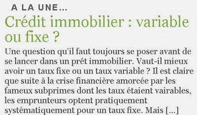 Taux fixes ou taux variables ?