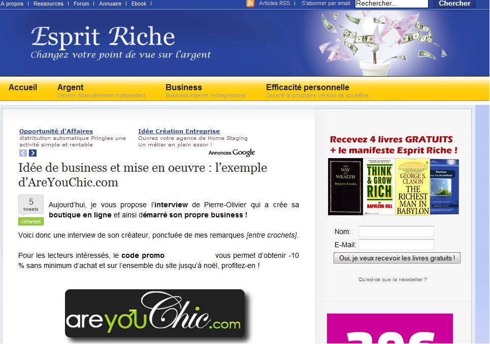 Areyouchic.com sur Esprit-Riche !