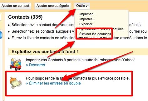 yahoo contacts 2 Yahoo Contacts élimine les doublons