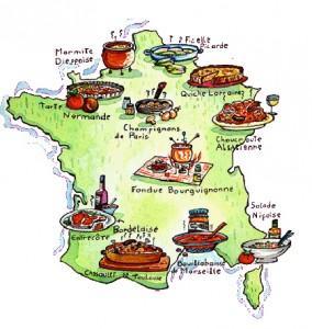 Carte de France - Plats régionaux