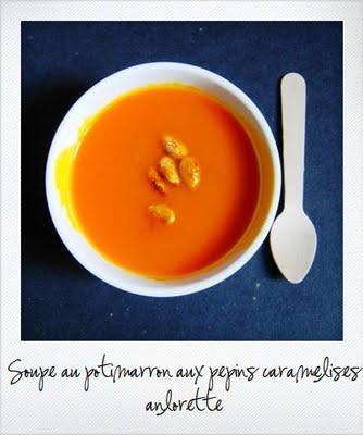 Soupe de saison : la soupe de potimarron et ses pépins caramélisés