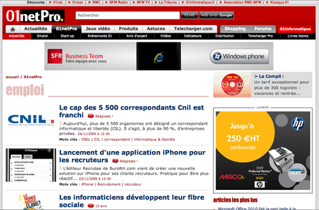 accueil 01net Pro emploi