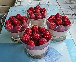 Bavarois de framboises en verrine