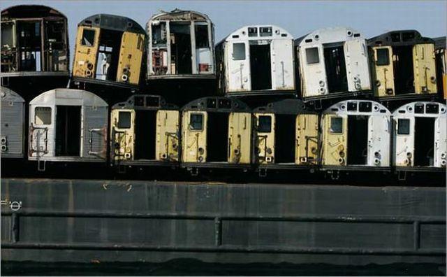 Recyclage des vieux wagons du métro de New-York