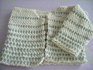 Petit gilet au crochet en coton Milk ecru
