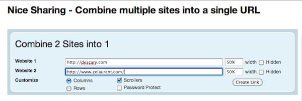 nice sharing Nice Sharing: partagez deux sites Web sur un même lien!