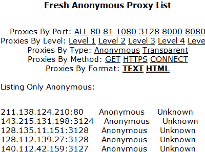 ProxyList : Une liste de serveurs proxy en temps réel