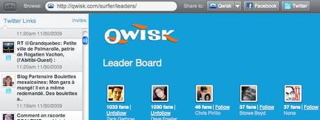 qwisk 3 Qwisk: parcourez le Web à travers Facebook et Twitter