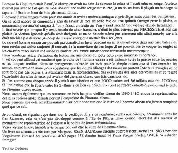 46e article de FD - Le culte de l'homme oiseau à l'IDP (2/2)
