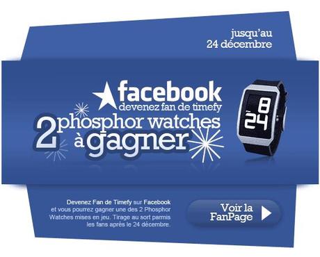 2 montres Phosphor Watches à gagner en devenant Fan de Timefy sur Facebook Deux montres Phosphor watches à gagner sur Timefy