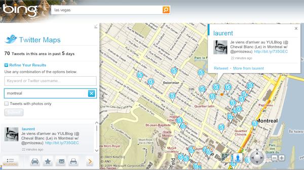 bing maps beta Bing Maps Béta copie Street View et intègre Twitter