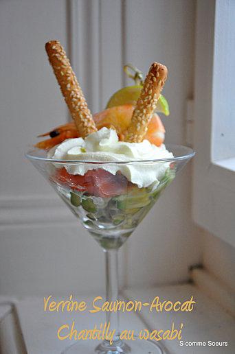 Verrine de saumon fumé à la chantilly de wasabi