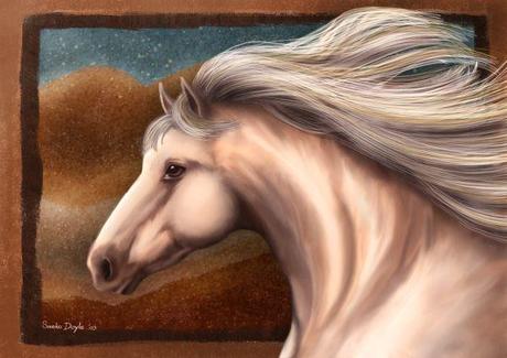 Portrait animalier : Un cheval ('Sand Horse')