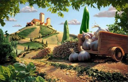 Carl Warner - Tuscan landscape foodscape