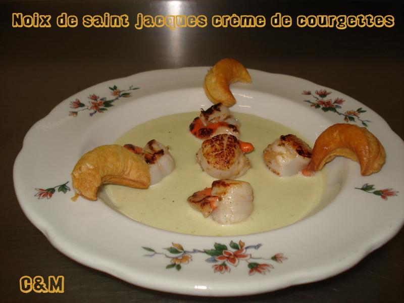 Noix de saint jacques crème de courgette