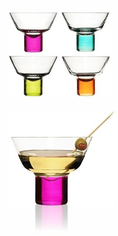 Noël, des idées cadeaux : verres martini hauts en couleurs !