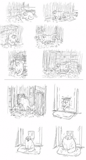 Simon's Cat sur ActuaLitté : chat pleut fort dehors (2)