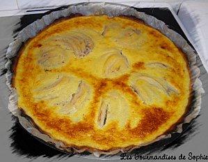 Tarte poires, praliné, amandes