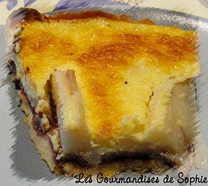 Tarte poires, praliné, amandes