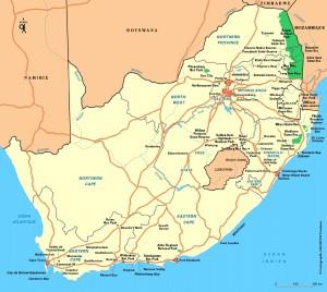Carte Afrique du Sud
