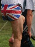 An English Athlete Shows off His Patriotic Underwear