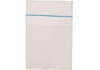 Drap brodé coeurs bleu