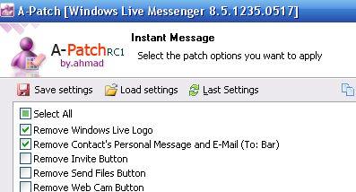 A-Patch : Supprimer les annonces sur Windows Live Messenger