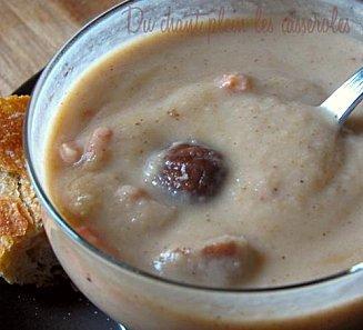 Cappuccino de marrons, céleri et petits lardons